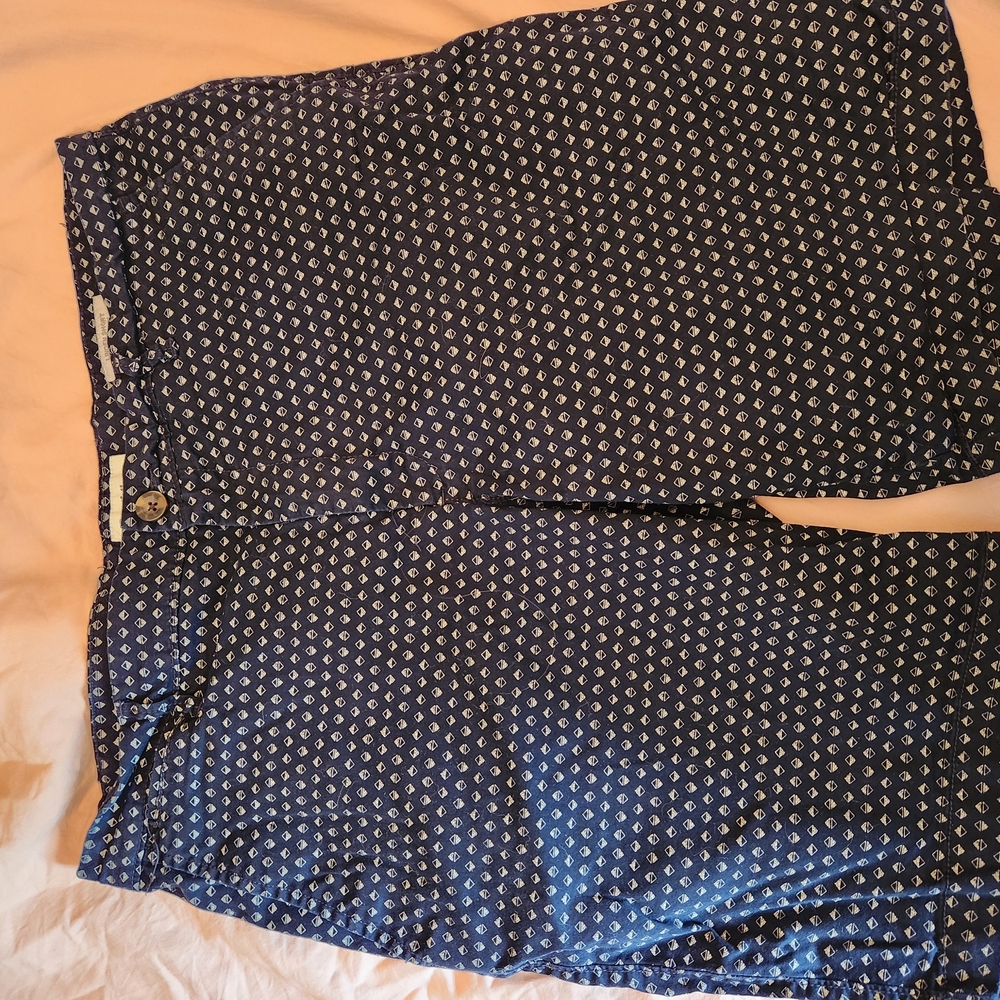 Navy Patterned Pants - Picture 2 of 6
